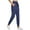 Navy Blue, variant on Women's Joggers Lightweight Hiking Pants High Waist 5 Zipper Pockets Quick Dry Travel Athletic UPF50+ Blue L