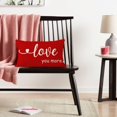 thumbnail image 4 of Red Valentines Day Pillow Cover 12x20 inch Love You More Valentine Lumbar Pillows Valentines Day Decorations for Sofa Couch, 4 of 6