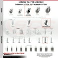 thumbnail image 2 of 3 Inch Thermoplastic Wheel 10mm Threaded Stem Caster Set with Brakes Set of 4, 2 of 3