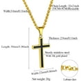 thumbnail image 3 of FindChic Mens Gold Cross Necklace Crucifix Pendant Jewelry Jesus Necklace with 22+2 inch Chain for Christian Dad Father's Day Gift, 3 of 7