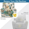 thumbnail image 4 of FKELYI Recliner Cover Stretch Fabric Recling Chair Slipcover Bohemian Floral Butterfly Print Soft Anti-Dust Sofa Couch Covers 4 Pcs Furniture Protector for Lazy Boy Chair, 4 of 7