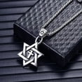 thumbnail image 4 of GKNET Mens Silver Gold Black Jewish Star of David Pendant Punk Necklace Box Chain 24"-Gold, 4 of 6