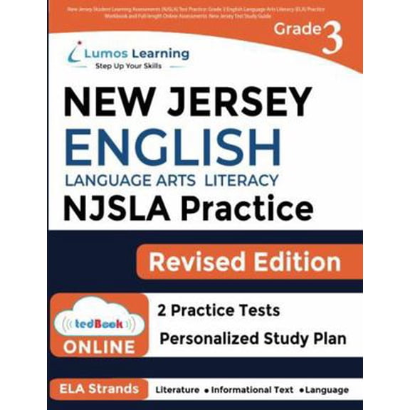 Pre-Owned New Jersey Student Learning Assessments (NJSLA) Test Practice: Grade 3 English Language Arts Literacy (ELA) Practice Workbook and Full-length Online ... (Paperback) 1689666366 9781689666367