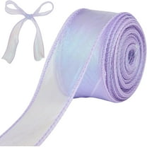 1 Roll 10 Yards Polyester Iridescent Lace Ribbon for Gift Wrapping Pink 1-5/8 inch(40mm)