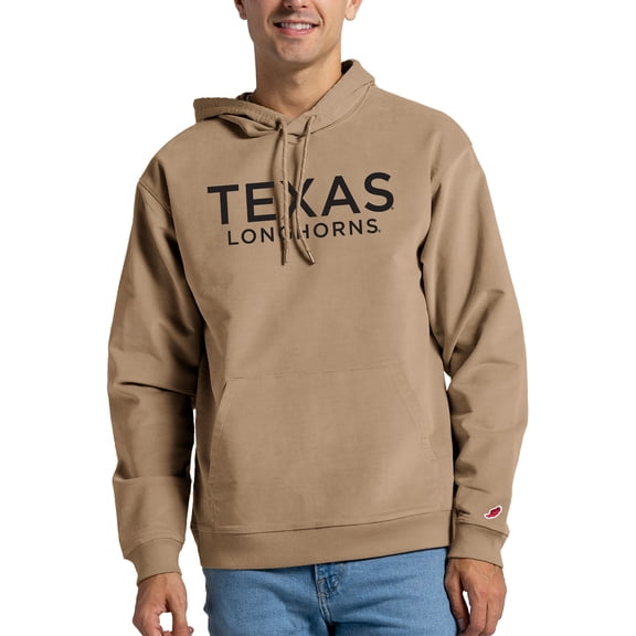 Men's League Collegiate Wear Tan Texas Longhorns Stretch Corduroy Pullover Hoodie