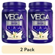 (2 pack) Vega Original Protein Plant-Based Protein Powder, Vanilla, 10 Servings (16.2oz)