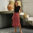 thumbnail image 6 of Skirts for Women Midi Length Casual Side Button Skirt High Waisted Long Flowy Skirt Summer Beach Skirts 2XL, 6 of 7