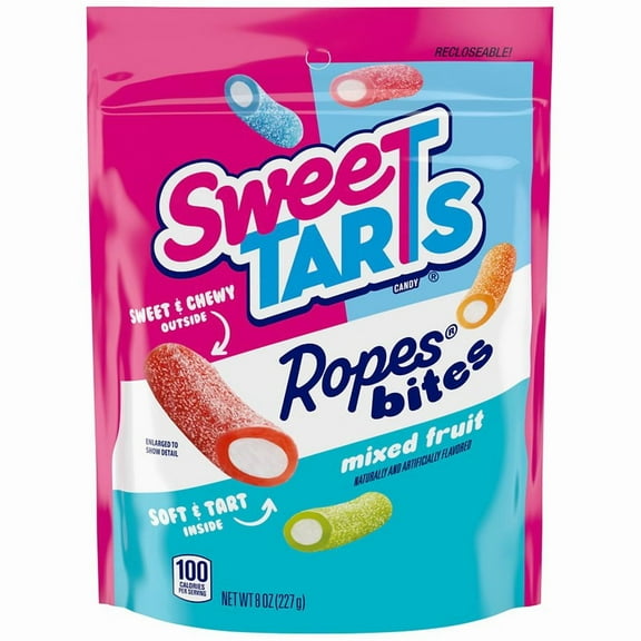 Sweetarts Ropes Bites Candy Fruit 8.0 oz Pack of 2