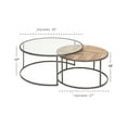 thumbnail image 4 of DecMode 27", 36"D Gray Wood Nesting Coffee Table with Clear Glass Top, 2-Pieces, 4 of 14