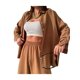 thumbnail image 1 of Txlixc Traje de 2 piezas para mujeres, cuello de solapa de manga larga, camisa de una sola fila Txlixc  moda, 1 of 5