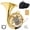 Gold, variant on YueChun Professional Double French Horn F/Bb 4-Key Brass Instrument, Student for Orchestra & Band, Case, Gloves, Cleaning Kit, Silver Finish