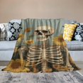 thumbnail image 2 of Orinice Skull Blanket Soft Lightweight Cozy Fluffy Flannel for Adults Women Men Boys Fuzzy Warm Throw Blankets for Bed Couch Living Room Office Travel Home Decor  40x50in, 2 of 6