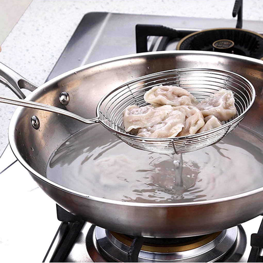 Stainless Steel Spider Mesh Oval Skimmer Strainer Ladle Cookware Kitchen Tool