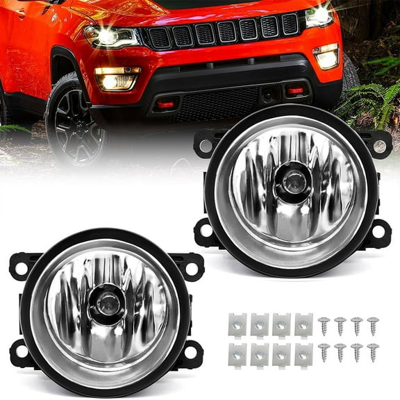 2pcs Automotive Fog Light Assembly Set, Fits 2015-2021 Jeep Compass | Left/Right