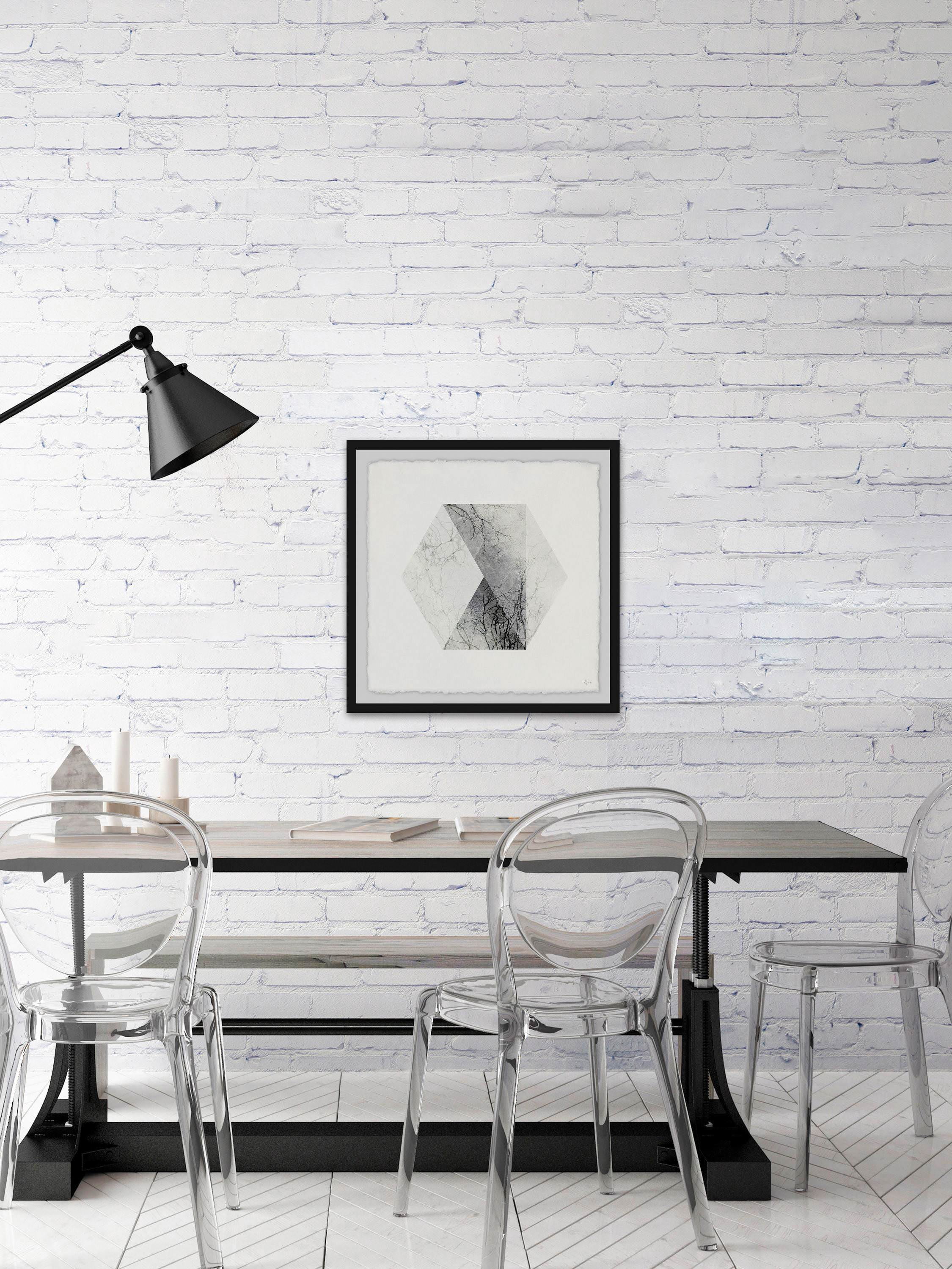 Grey Dissolution Framed Painting Print