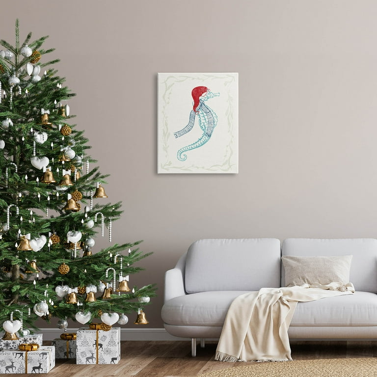 coastal-christmas-seahorse-santa-holiday-graphic-art-gallery-wrapped-canvas-print-wall-art-walmart-com