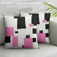 thumbnail image 3 of JEUXUS  Geometric Throw Pillow Cover,Modern Square Pillow Cover Pink White Black Grey Cushion Cover,3D Ombre Abstract Artwork Accent Pillow Case Living Room Decor, 3 of 5