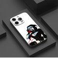 thumbnail image 3 of Elegante y duradera: funda plateada mate de doble capa con diseño divertido de dibujos animados para iPhone 15 Pro Max y más, 3 of 4