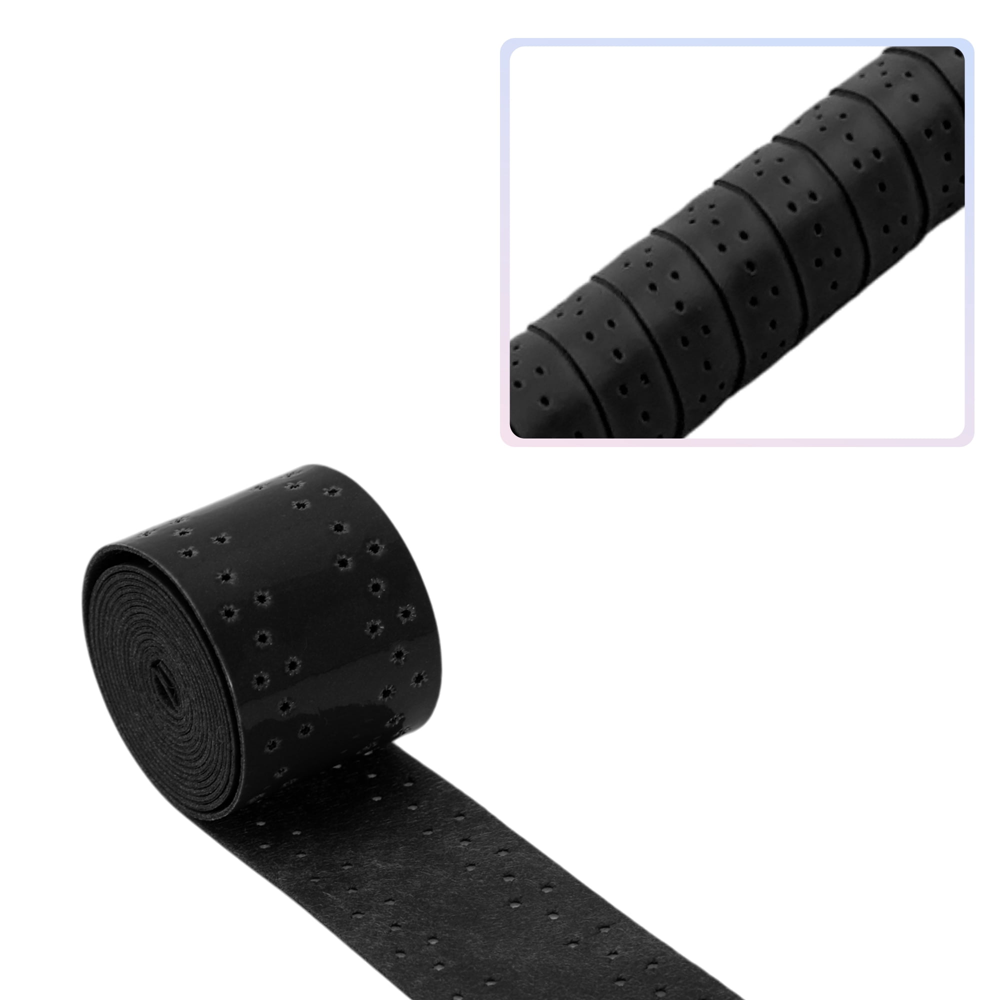 Unique Bargains 2 Pcs Tennis Racket Grip Tape Dry Overgrip Tape Flat Black