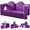 Purple, variant on Kids Sofa Couch 10PCS, Linor Modular Toddler Couch for Playroom, Dutch Velvet Multifunctional Play Couch Sofa for Kids, Gray