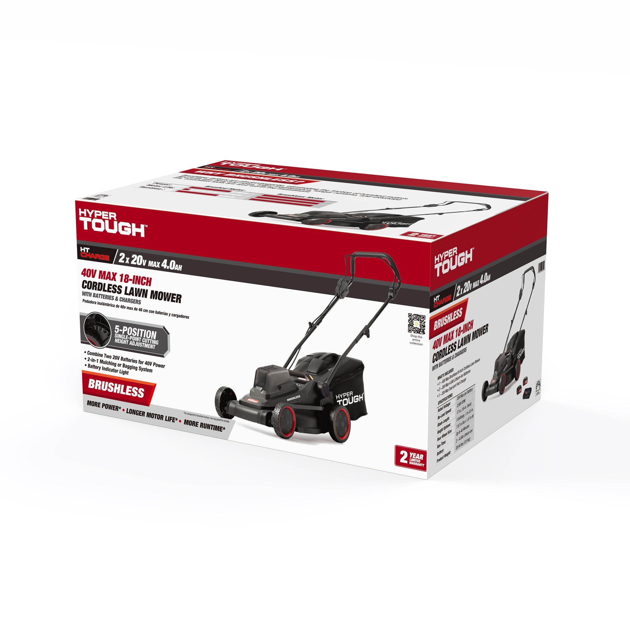 Hyper Tough 18-inch 40V Battery Powered Fast Charger Brushless