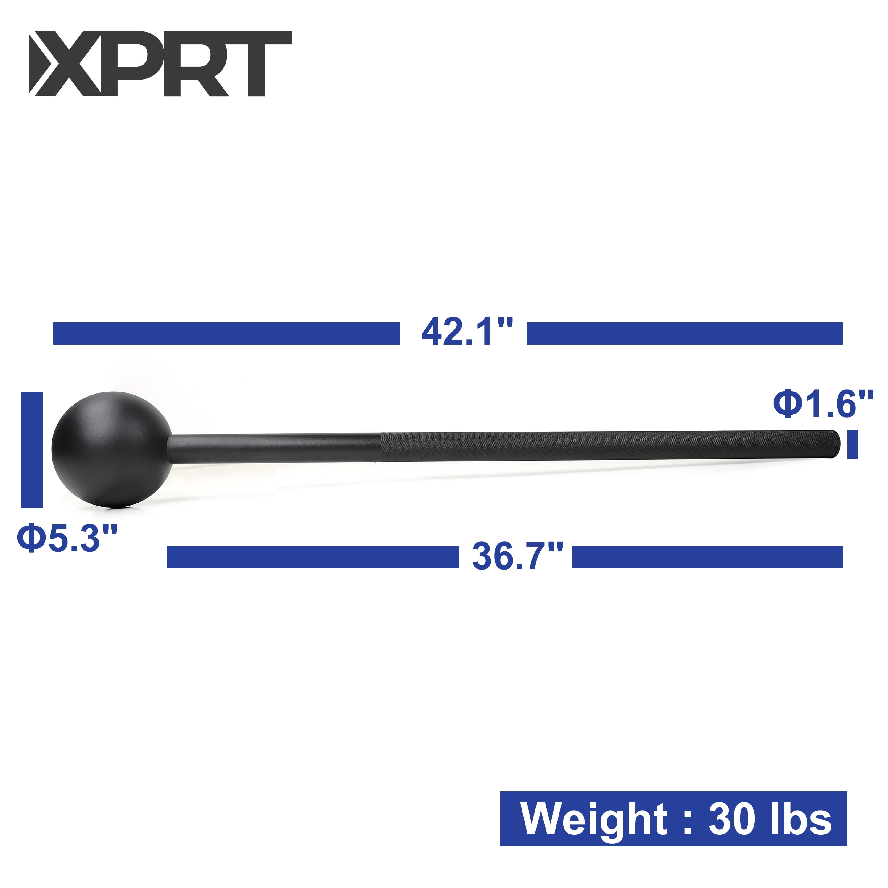 XPRT Fitness Steel Macebell for Upper Body and Core Strength Training | Conditioning and Resistance Training Tool | Versatile Workout Equipment for Functional Fitness and Muscle Development, 30 lb.