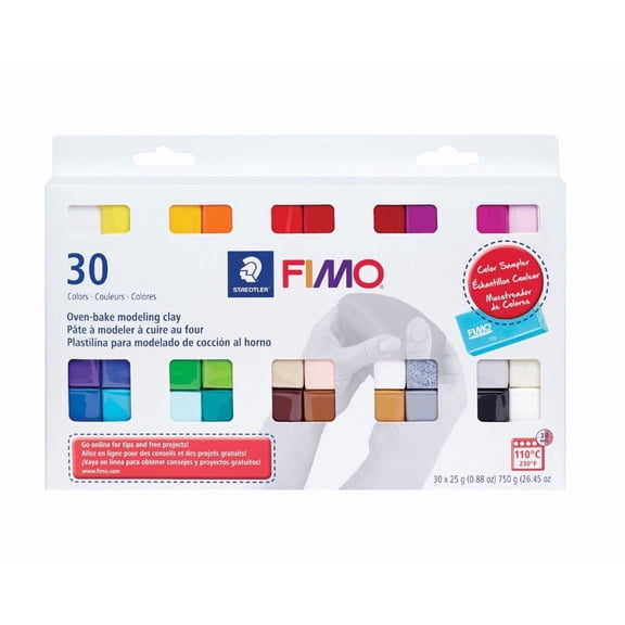 Professional Grade Fimo Modeling Clay Set - 30pc Multicolor 26 oz Oven Bake Kit