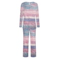 thumbnail image 5 of Puntoco Conjuntos de pijama cómodos para mujer Conjunto de pijama con parte superior y pantalón informal con estampado degradado para mujer, 5 of 5
