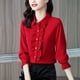 thumbnail image 3 of Women Blouse Ruffles Chiffon Shirts Clothes Spring Autumn Office Lady Long Sleeve Pullovers Elegant Vintage Blouse NS5872, 3 of 5