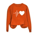 thumbnail image 2 of Plus Size Sweatshirts for Women Fall Oversized Long Sleeve Crew Neck Soft Pullover Tops Orange L, 2 of 3