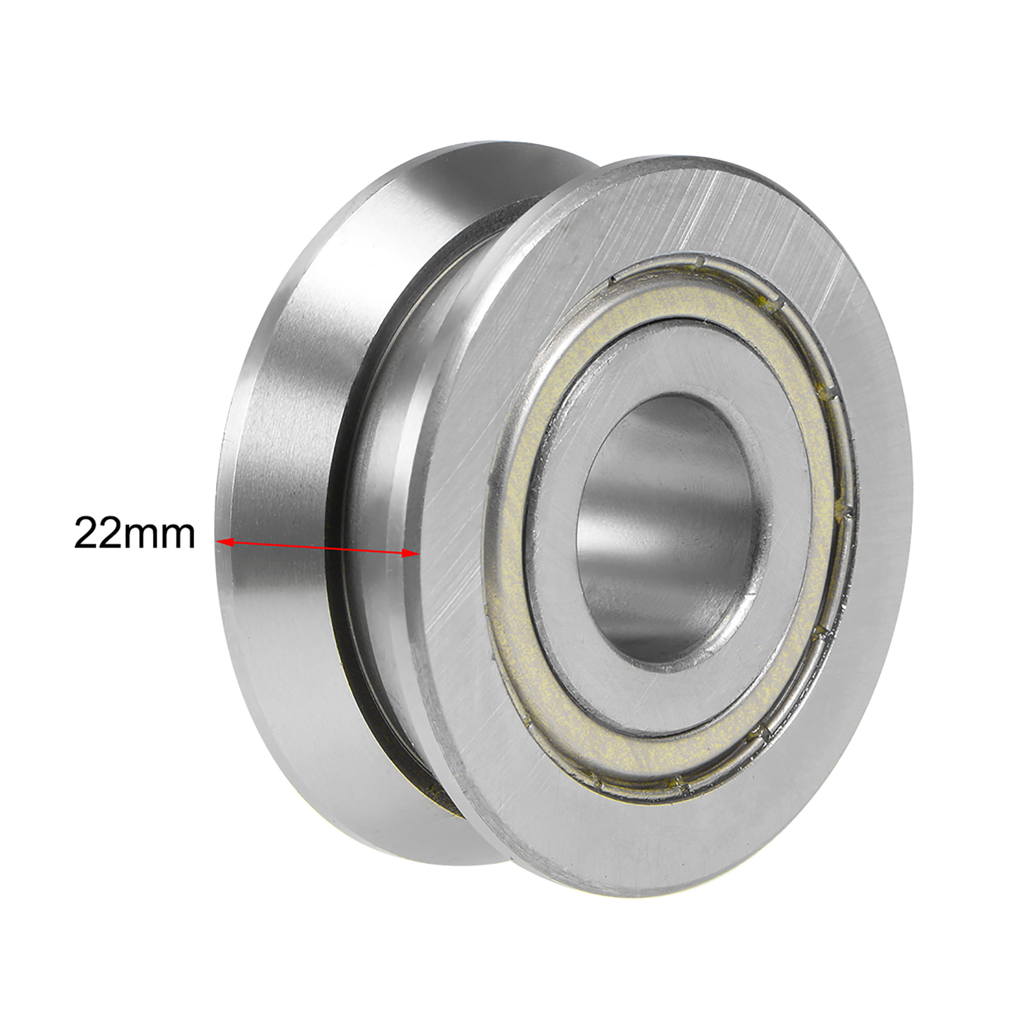 Uxcell 0.31'' x1.18''x0.55'' V-Groove Ball Bearing Guide Pulley Bearings  Chrome Steel Silver Tone 1pcs