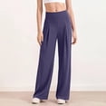 thumbnail image 2 of Stretchy High Waisted Pleated Yoga Pants For Women Wide Leg Loose Pull On Comfy Casual Work Pant, 2 of 7