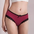 thumbnail image 3 of Xucatan Women's Low Rise Floral Embroidered Bow Bikini Panties, Scalloped Underwear, Soft Stretchy Breathable Feminine Briefs, Romantic Style Hipster Panties for Women, Daily Wear Panties Gift, 3 of 6