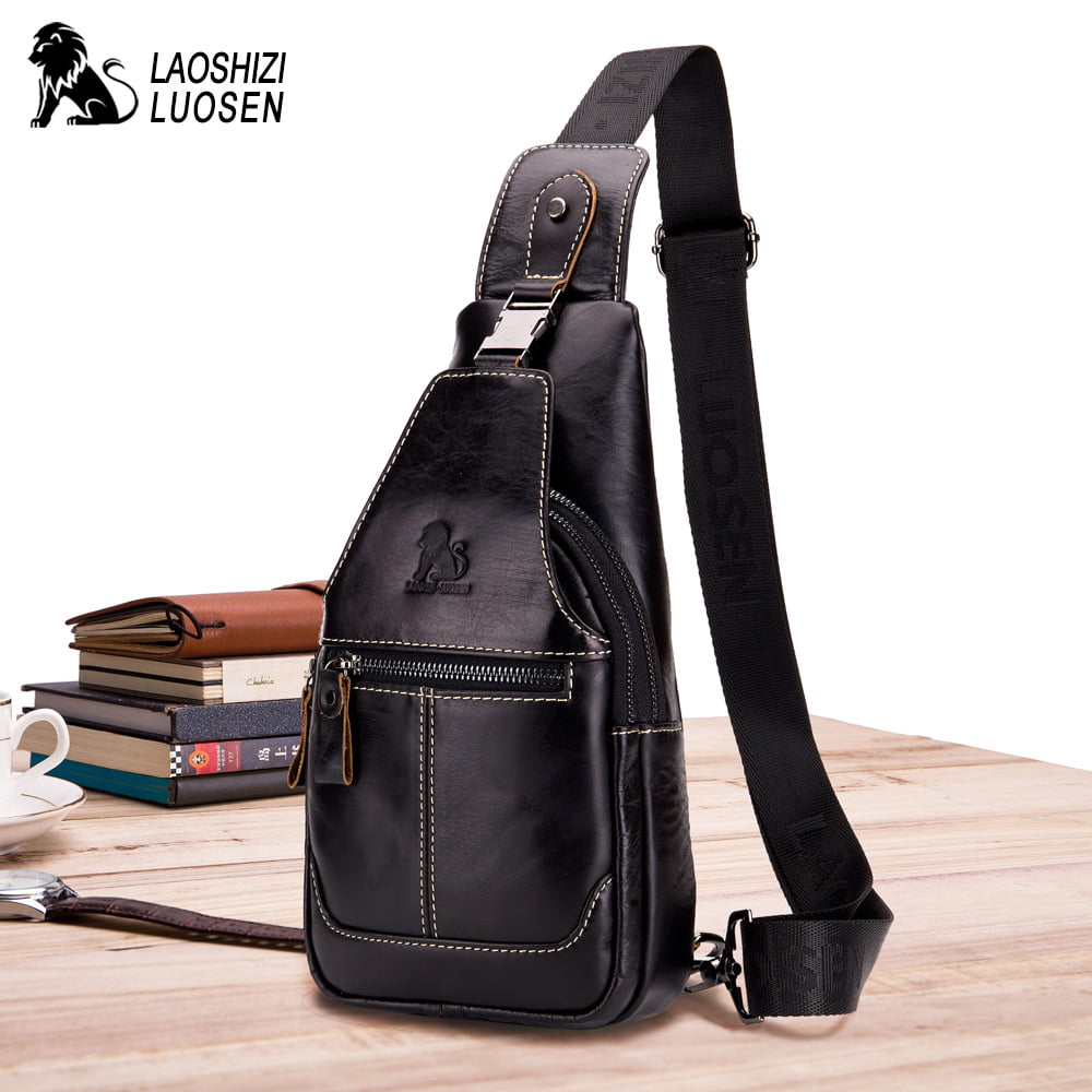 Genuine Leather Backpack Handbag Purse Sling Shoulder Bag Medium Size 