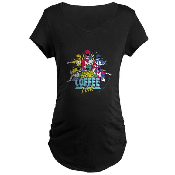 CafePress - Power Rangers It's Coffe Women's Maternity T Shirt - Maternity Dark T-Shirt