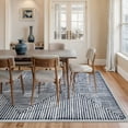 thumbnail image 3 of Bloom Rugs Washable Non-Slip 9' x 12' Rug - Blue / Ivory Striped Area Rug for Living Room, Bedroom, Dining Room, and Kitchen - Exact size: 9' x 12', 3 of 10