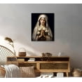 thumbnail image 3 of Mary Pray Canvas Wall Art Christian Poster Prints Our Lady of Guadalupe Painting Catholic Pictures Inspiring Home Wall Decor for Living Room Bedroom Office 12x16in Framed, 3 of 6