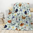 thumbnail image 2 of Floral Chickens Throw Blanket,Super Soft Flannel Blankets Gifts,Warm Lightweight Cozy Plush Fluffy Rooster Fleece Blankets,Funny Colorful Flower Chicken Blanket for Women,40"x50" for Kids, 2 of 6
