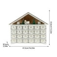 thumbnail image 2 of Wooden Christmas Advent Calendar 2024 With LED Light Tree Countdown To Holiday 24 Drawers Festive White, 2 of 8