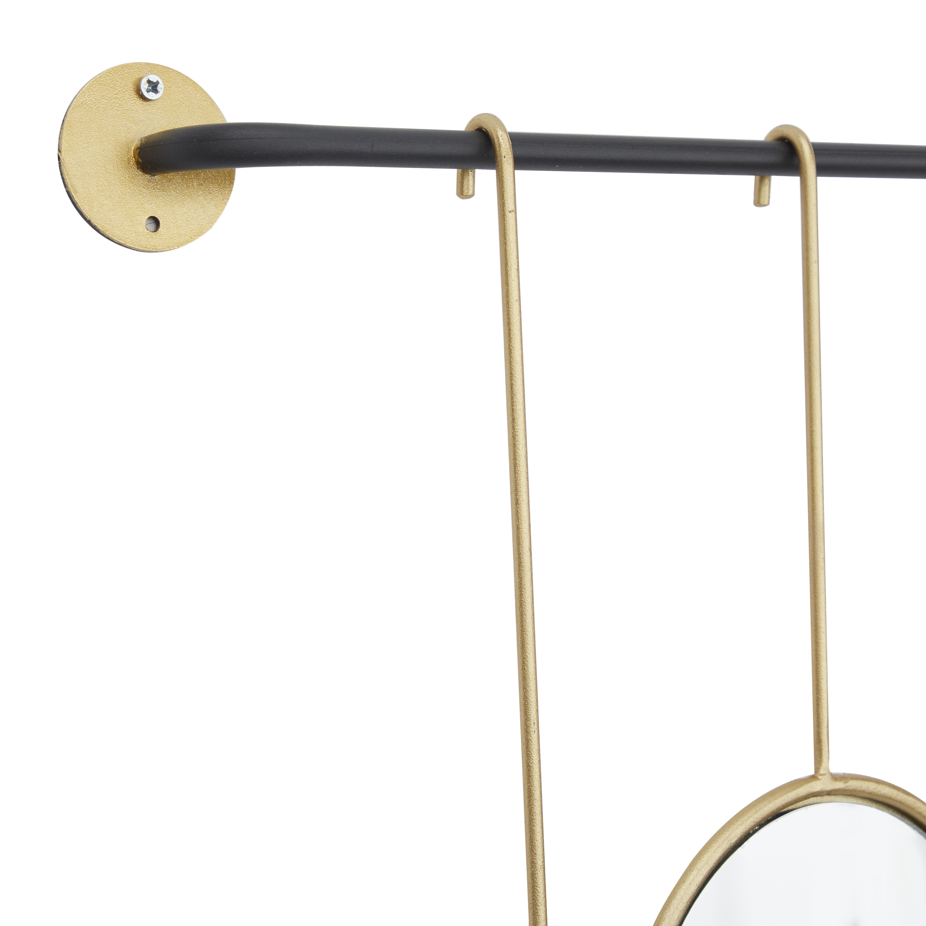 CosmoLiving by Cosmopolitan 25" x 25" Gold Wall Mirror with Hanging Rod