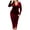 Red, variant on Mikilon Women's Plus Size Elegant Dress Solid Color V-neck Gold Velvet Dress