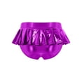 thumbnail image 4 of Miaeowve Womens Shiny Metallic Mini Skirt Pleated Hem Disco Hot Pants For Rave Party Night Club Purple M, 4 of 5