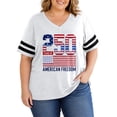 thumbnail image 5 of SIYUDAN Women America's 250th Anniversary T-Shirt Plus Size V Neck Short Sleeve Independence Womens Graphic T Shirts Womens T-Shirts, Size XXL, 5 of 5