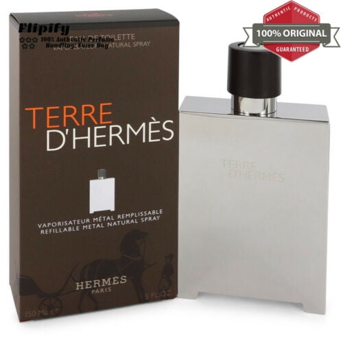 Terre D hermes Cologne 5 oz Pure Perfume Spray Refillable Metal By HERMES FOR MEN Walmart