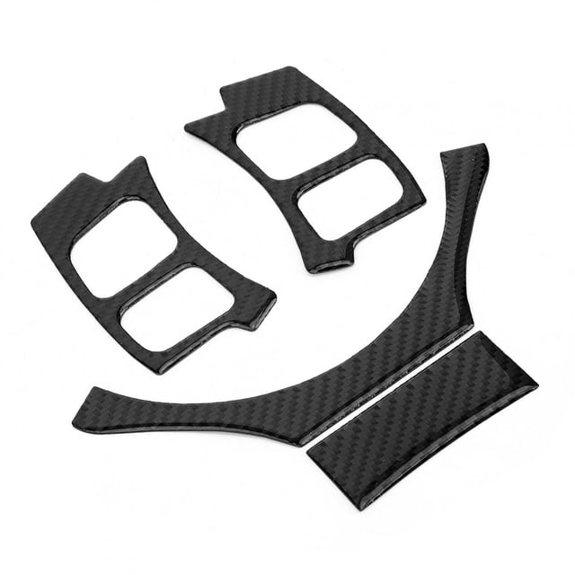 Embellecedor del volante, 4 piezas/juego de volante de fibra de carbono, embellecedor interior del coche, pegatina para el volante elaborada por expertos