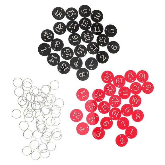 Engraved Key Tags Number Tags With Rings For Catering Hotel Indoor Use 3.5X3.5CM Organizing Function 1 Set