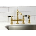 thumbnail image 2 of Kingston Brass KS7277PKLBS Duchess Bridge Kitchen Faucet with Brass Side Sprayer, Brushed Brass, 2 of 7
