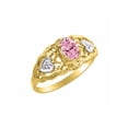 thumbnail image 3 of RYLOS Rings for Women 14K Gold Plated Silver Ring Filigree Heart Birthstone Ring 6X4MM Gemstone & Diamonds October Pink Ice Jewelry for Women Size 10, 3 of 7