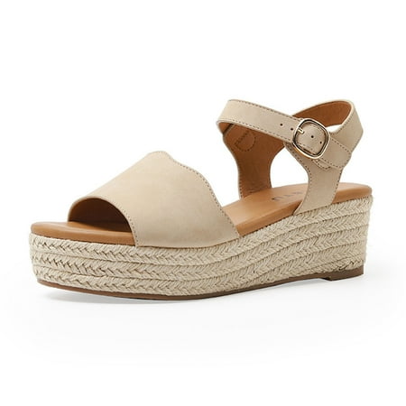 

OAVQHLG3B Wedge Sandals for Women Clearance Women s Fashion Straw Shoes Platform Open Toe Anti-Slip Temperament Wedge Sandals