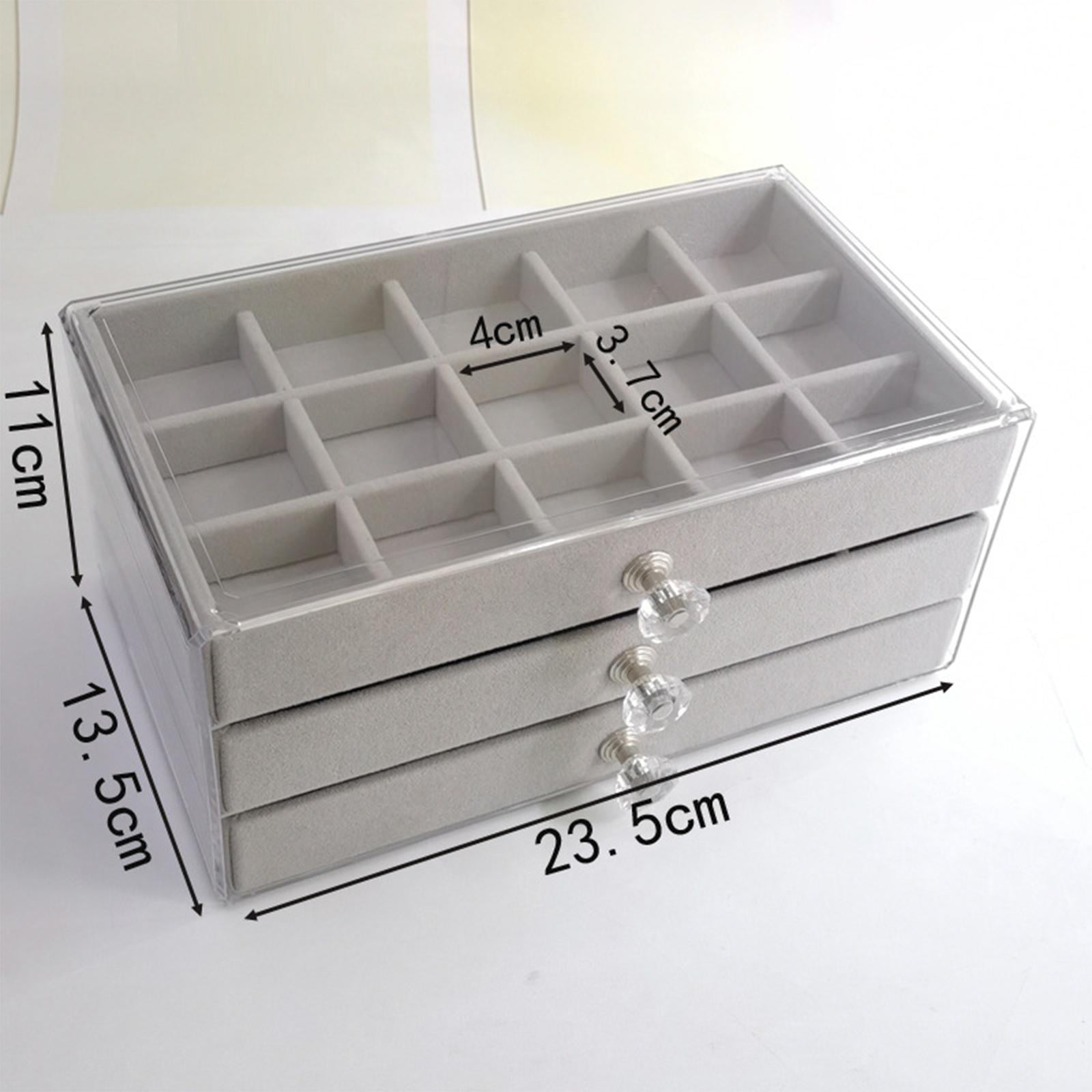 Quality Ring Jewelry Storage Box Portable Grids DIY Beads Organizer Tray  Charms Holder Case Necklace Bracelet Drawer Accessorie